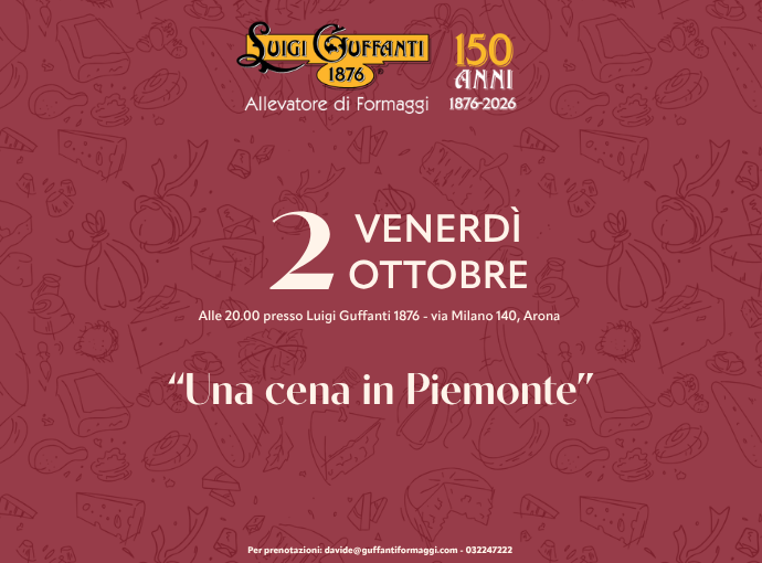 Cena: "Una cena in Piemonte" - Venerdì 2 ottobre